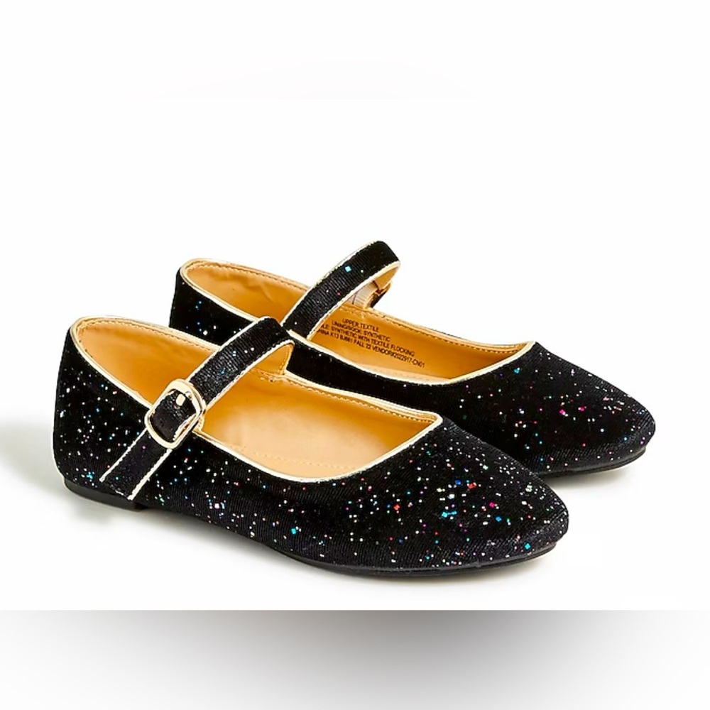 BRAND NEW J Crew Cuts Holiday Glitter Velvet Flats